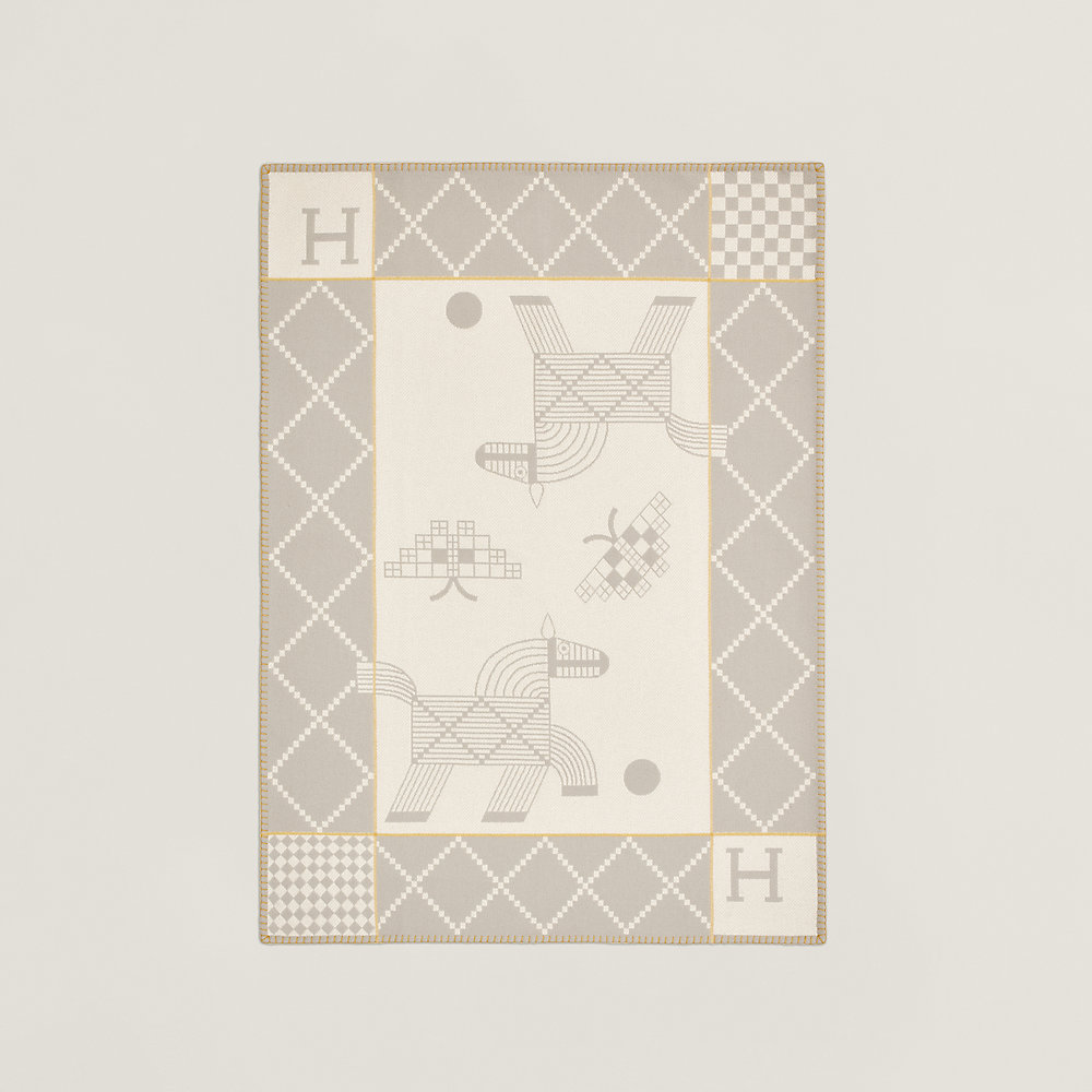 Avalon Animaux Nattes blanket - Grey | Hermès Mainland China